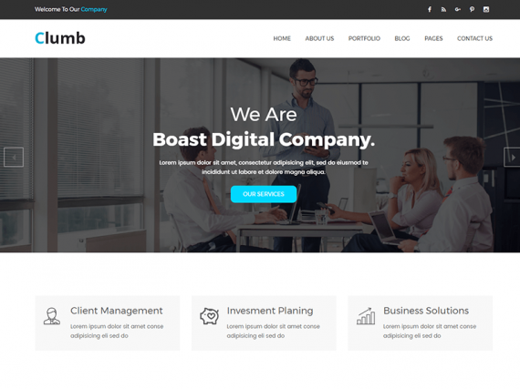 Clumb – Corporate Bootstrap Template