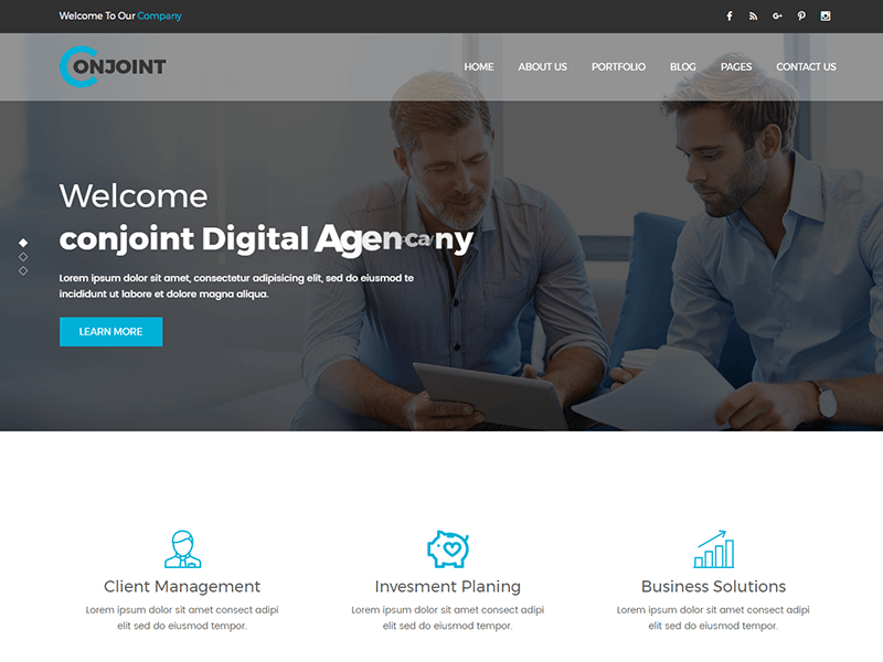 Conjoint – Corporate Business Agency Bootstrap Template