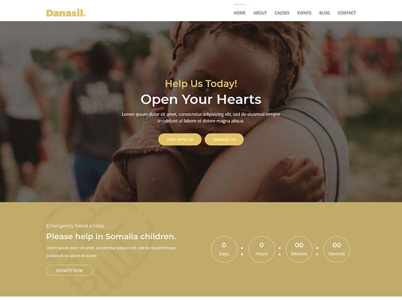 Danasil - Non Profit Landing Page Template