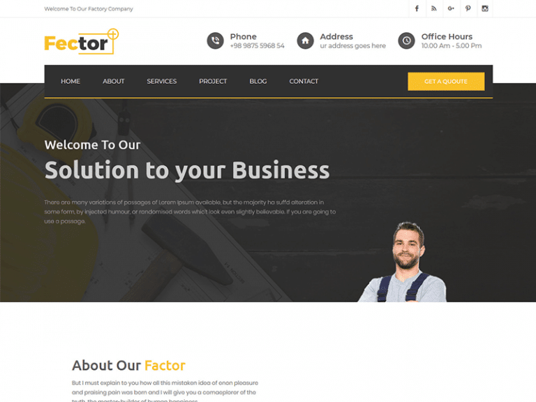 Fector Plus - Factory & Industrial HTML Template - Bootstrap Templates