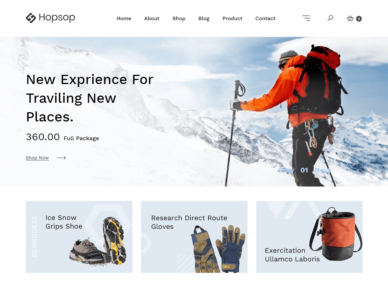 Hopsop - Travel Accessories HTML Template
