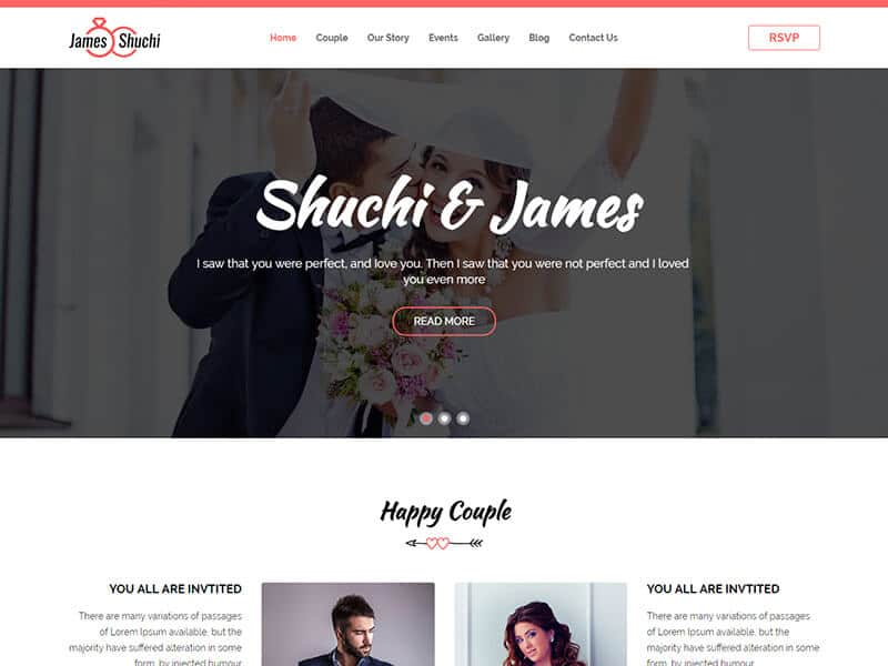 James & Shuchi Wedding HTML Template