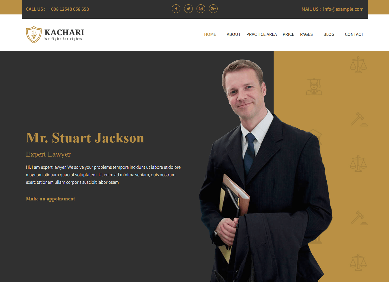 Kachari - Personal Lawyer & Attorney HTML Template