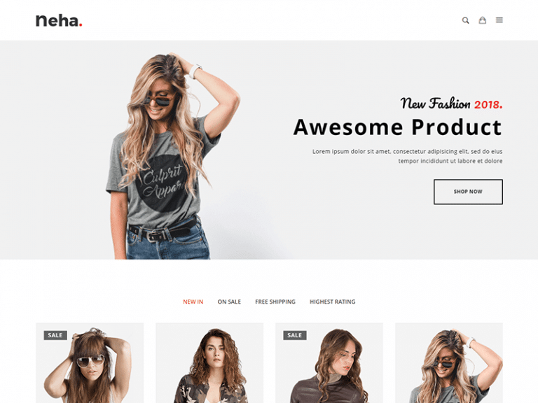 Neha – Minimal ECommerce HTML Template + RTL - Bootstrap Templates