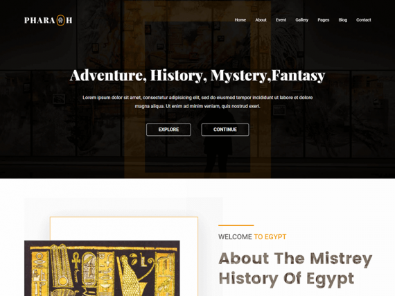 Pharaoh - Museum & Exhibition HTML Template