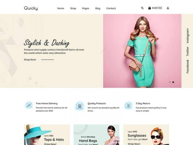 Quicky - Minimal eCommerce HTML Template - Bootstrap Templates